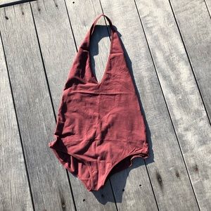 NWT American Apparel Maroon Halter Bodysuit